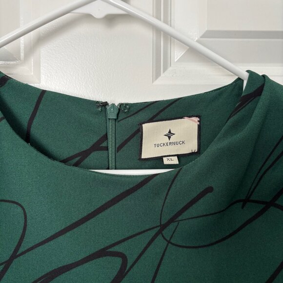 Tuckernuck Pine Twombly Green Draped Macie Dress, Size XL, Like New - Picture 6 of 6